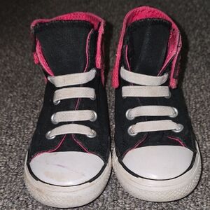 Converse Black and Pink Canvas Sneakers